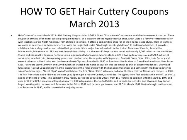 Hair Cuttery Coupon codes March 2013 - Printable Hair Cuttery picture regarding Hair Cuttery Printable Coupons named Hair Cuttery Discount coupons March 2013 - Printable Hair Cuttery